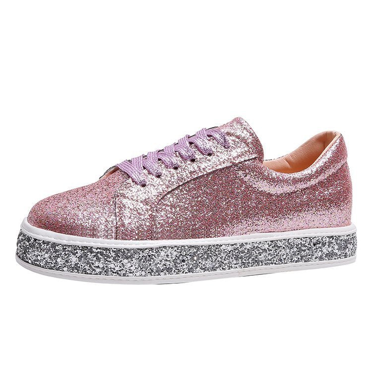 Sienna - Stylish platform-glitter ladies sneakers