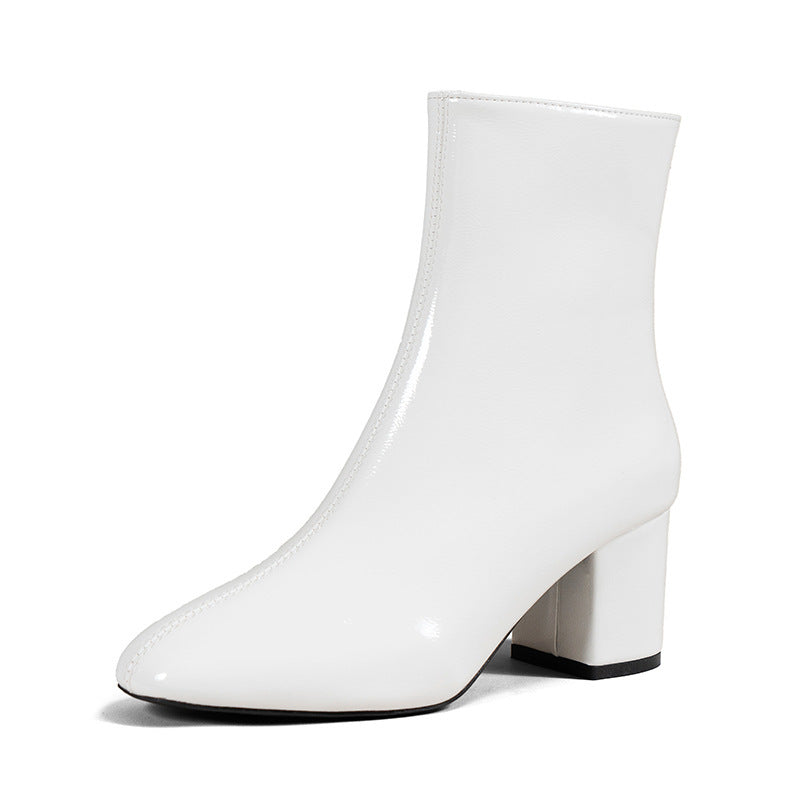 Lennon - Trendy patent leather ladies ankle boots