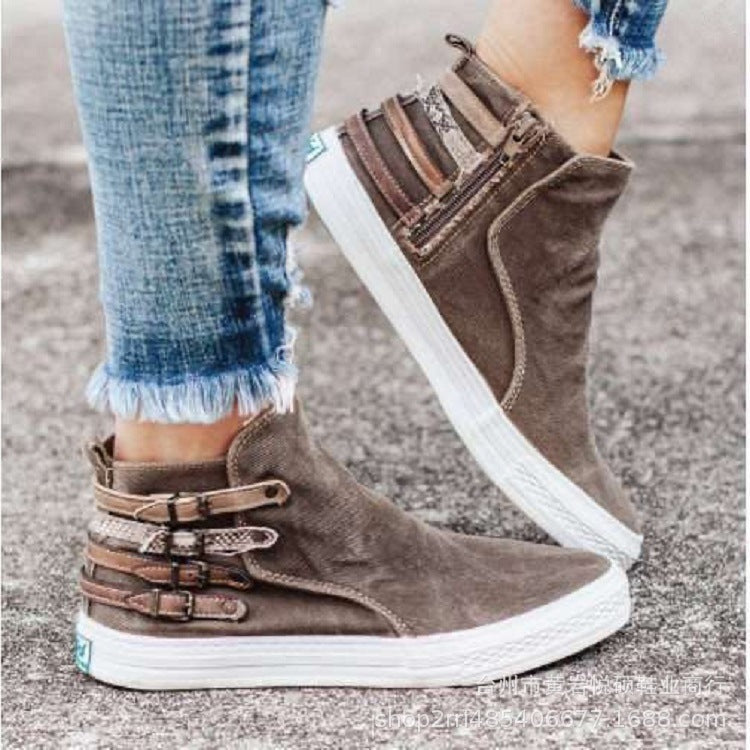 Lotjes - Sneaks I Slip On Canvas Trainers For Women