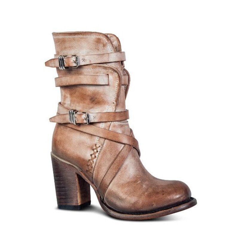 Lara - Vintage leather ladies boots with heel