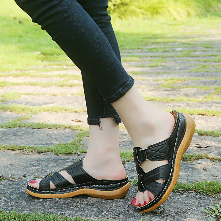 Kate - Orthopaedic leather sandal for women with open toe