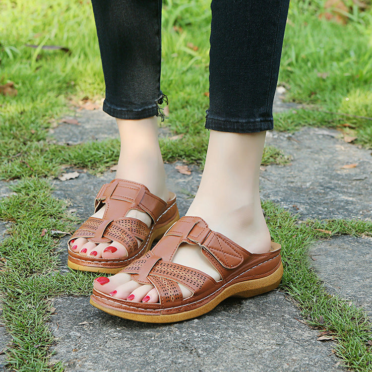 Kate - Orthopaedic leather sandal for women with open toe