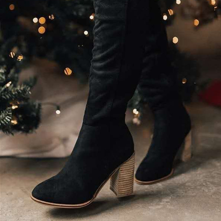 Tess - Casual knee high boots with zip fastening