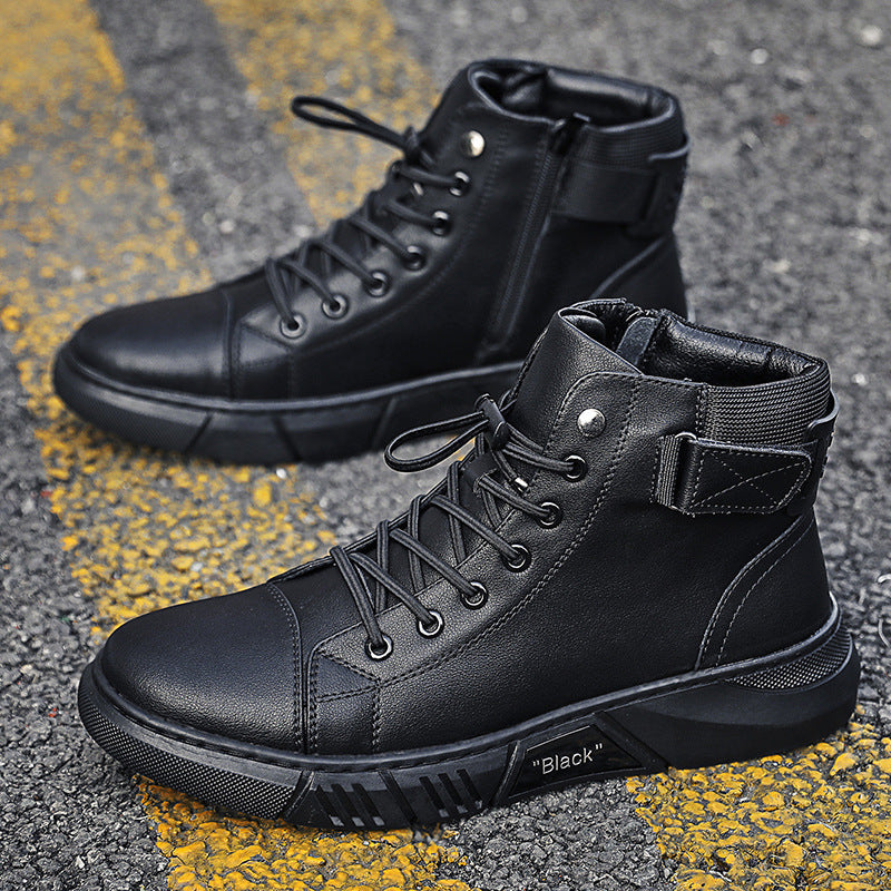 Lorenz - Black Handmade Leather Boots for Men