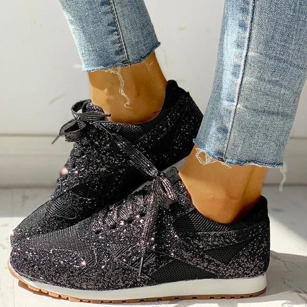 Miranda - Trendy Damen Glitter Sneakers