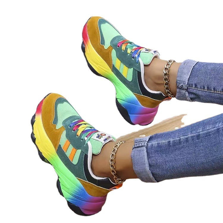 Classy - Multicoloured lace-up running shoes