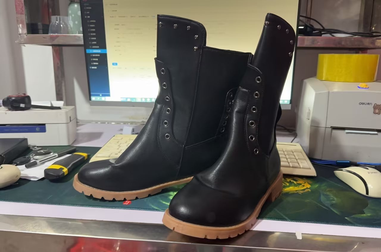 Eliza - Vintage mid high leather boots for women