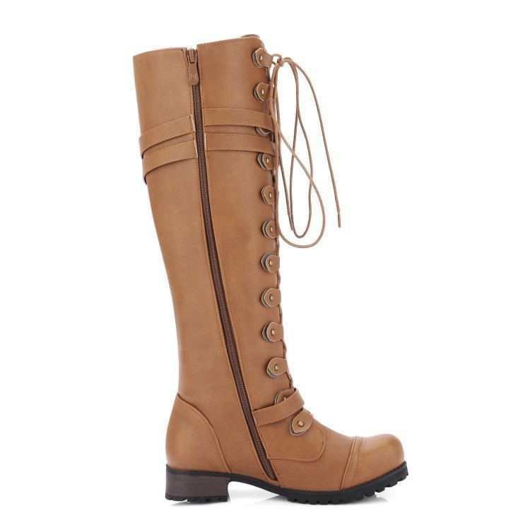 Elora - Robust steampunk lace-up boots for women