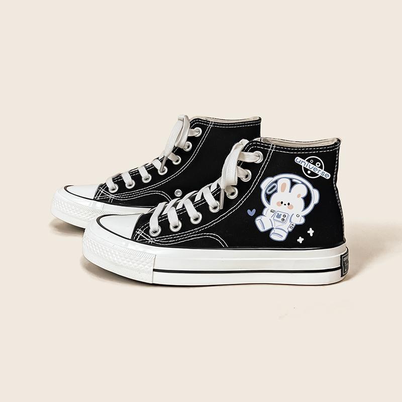 Ottelien Sneaks I High canvas shoe with print