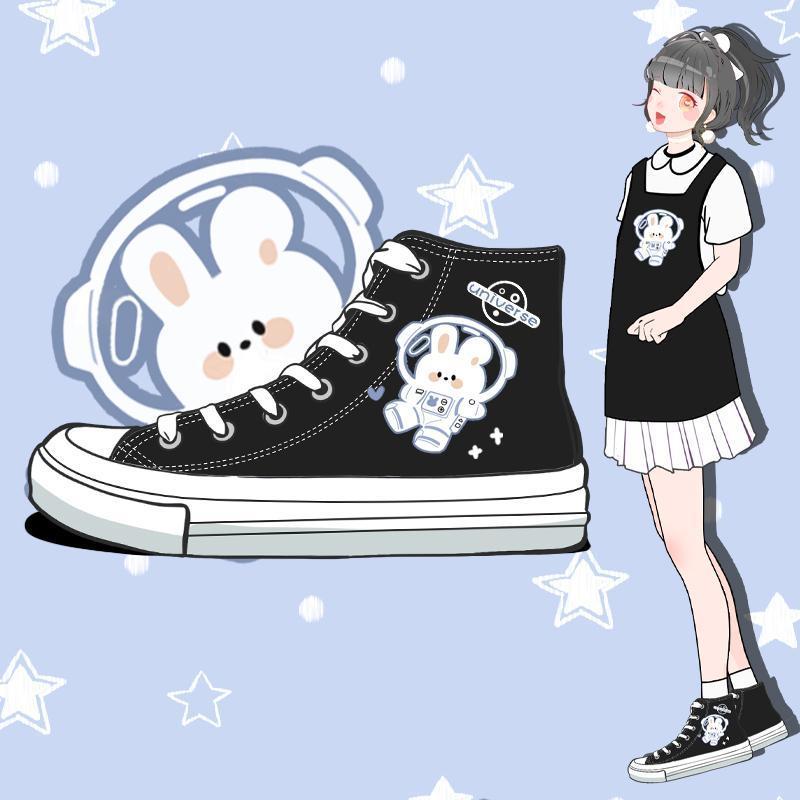 Ottelien Sneaks I High canvas shoe with print