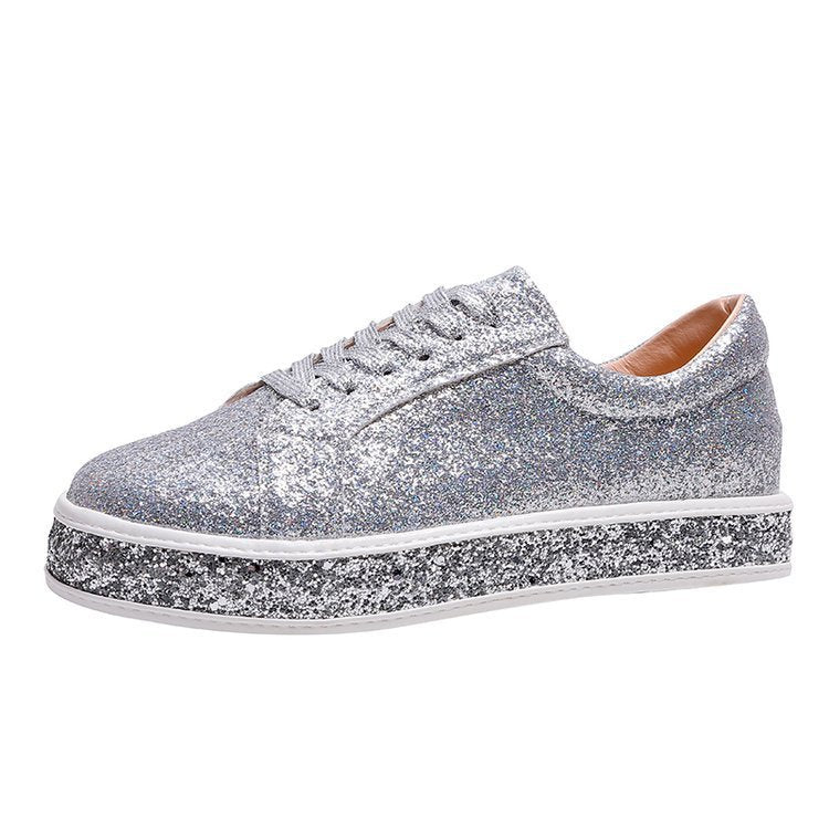 Sienna - Stylish platform-glitter ladies sneakers