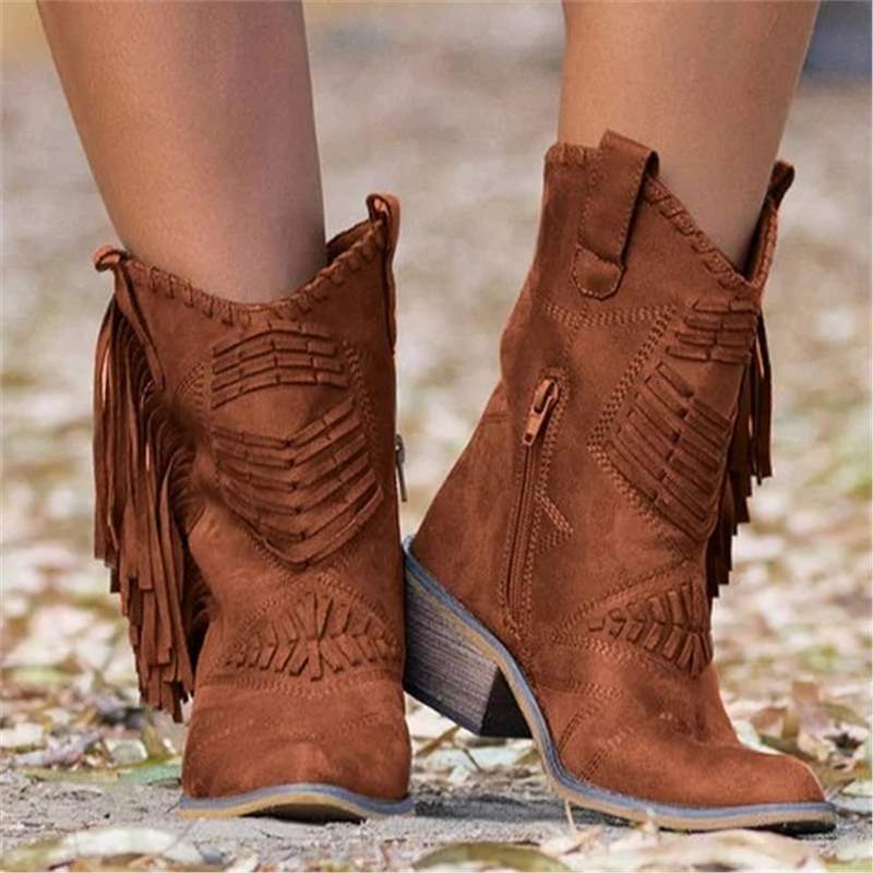 Samaira - Stylish ladies boots with fringes