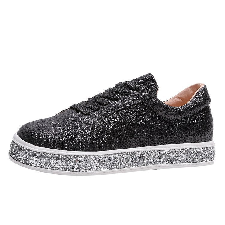 Sienna - Stylish platform-glitter ladies sneakers