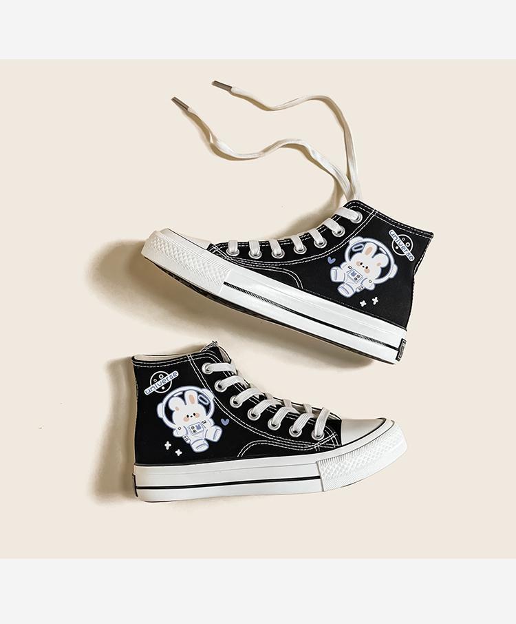 Ottelien Sneaks I High canvas shoe with print