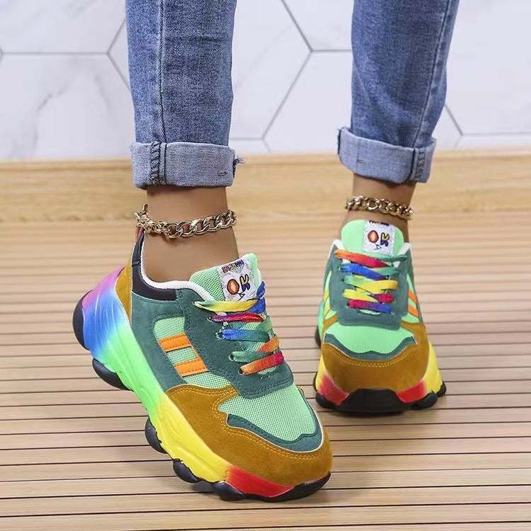 Classy - Multicoloured lace-up running shoes