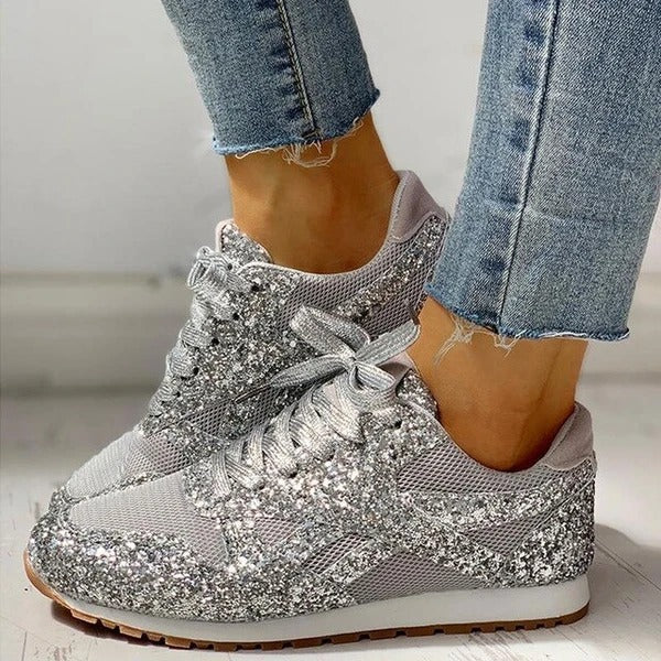Miranda - Trendy Damen Glitter Sneakers