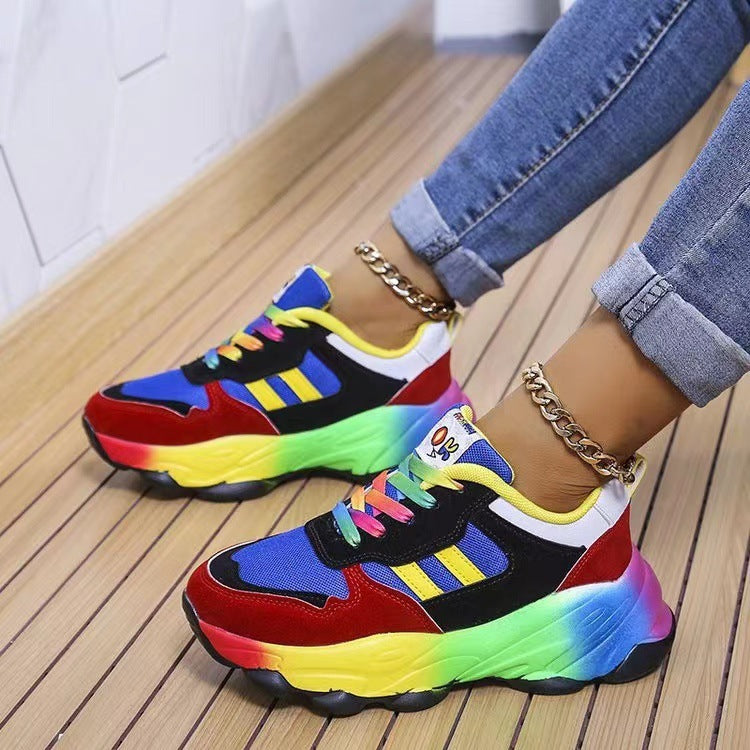 Classy - Multicoloured lace-up running shoes