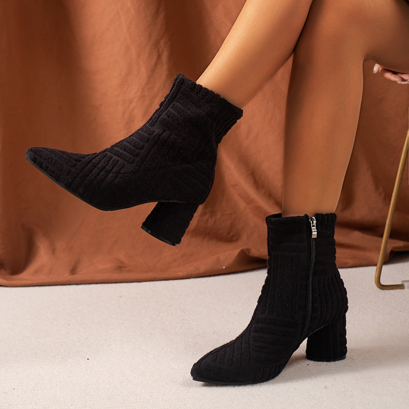 Selene - Simple women's boots with block heel