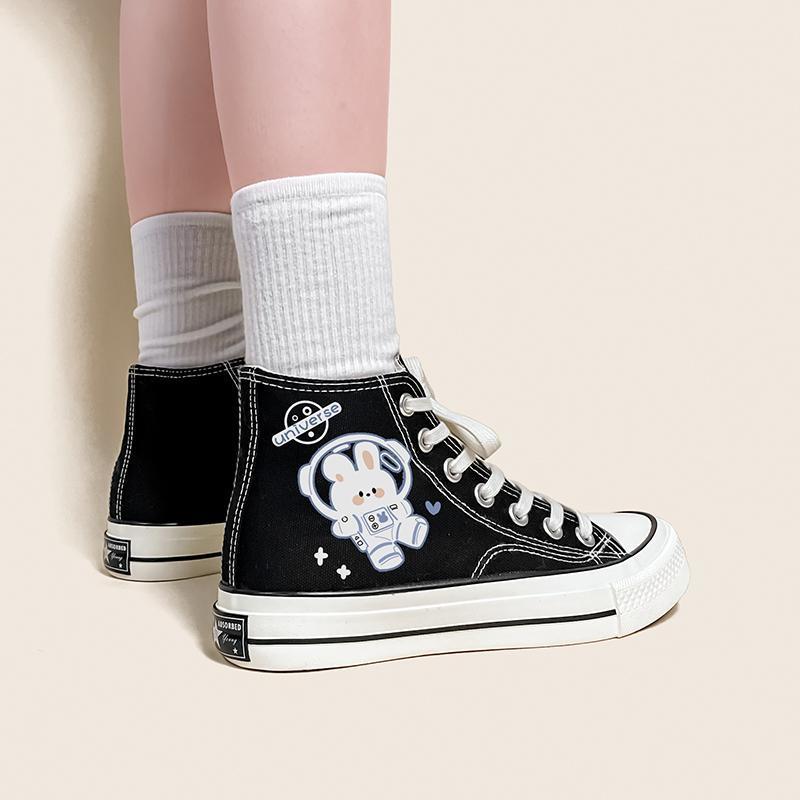Ottelien Sneaks I High canvas shoe with print