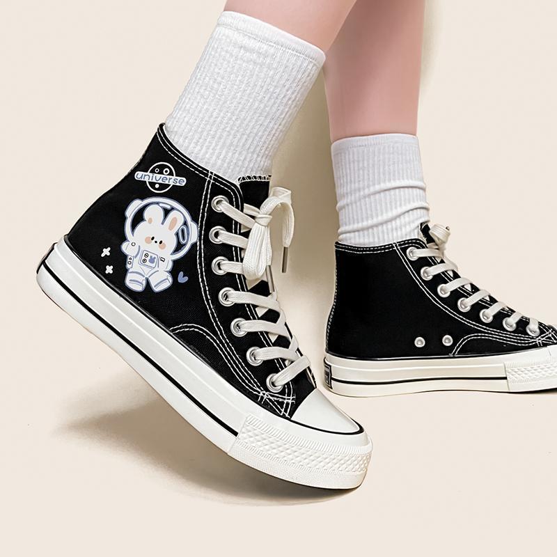 Ottelien Sneaks I High canvas shoe with print