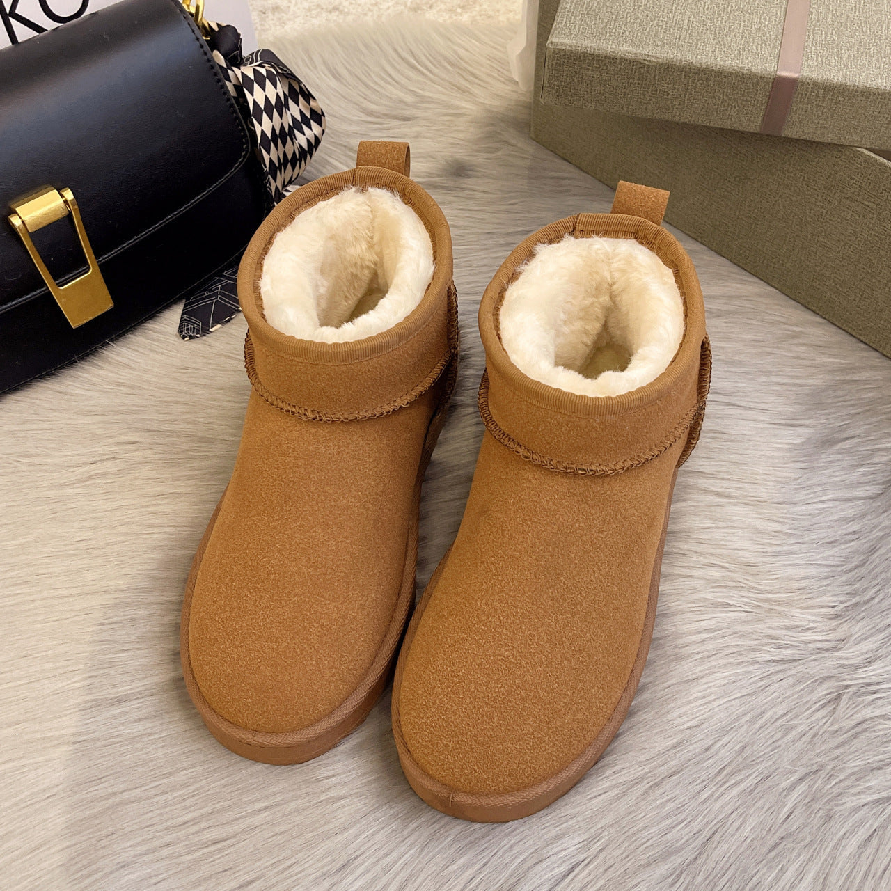 Isabella - Luxe Low winter boots with fur
