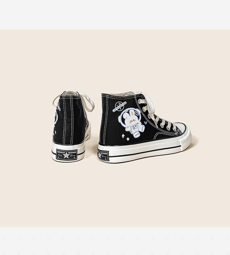 Ottelien Sneaks I High canvas shoe with print