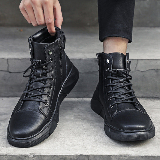 Lorenz - Black Handmade Leather Boots for Men