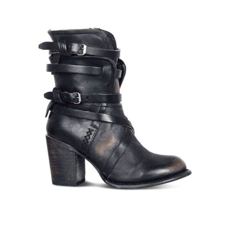 Lara - Vintage leather ladies boots with heel