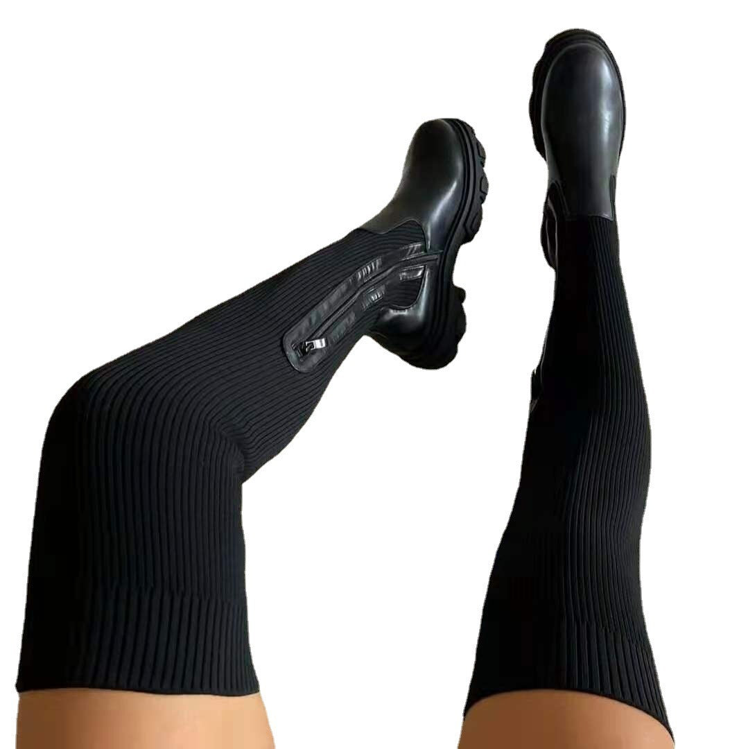Nova - Elastic high boots with zip