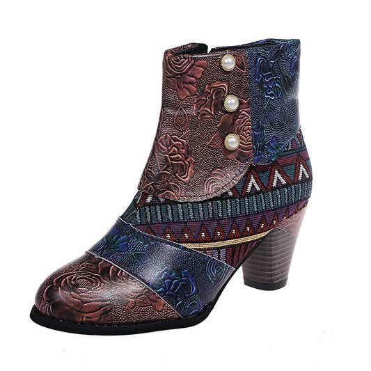 Livia - Stylish retro leather women's boots