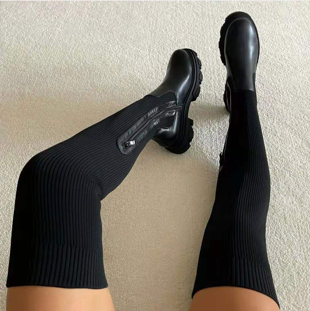 Nova - Elastic high boots with zip